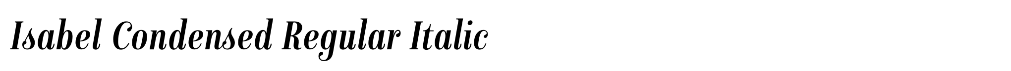 Isabel Condensed Regular Italic image